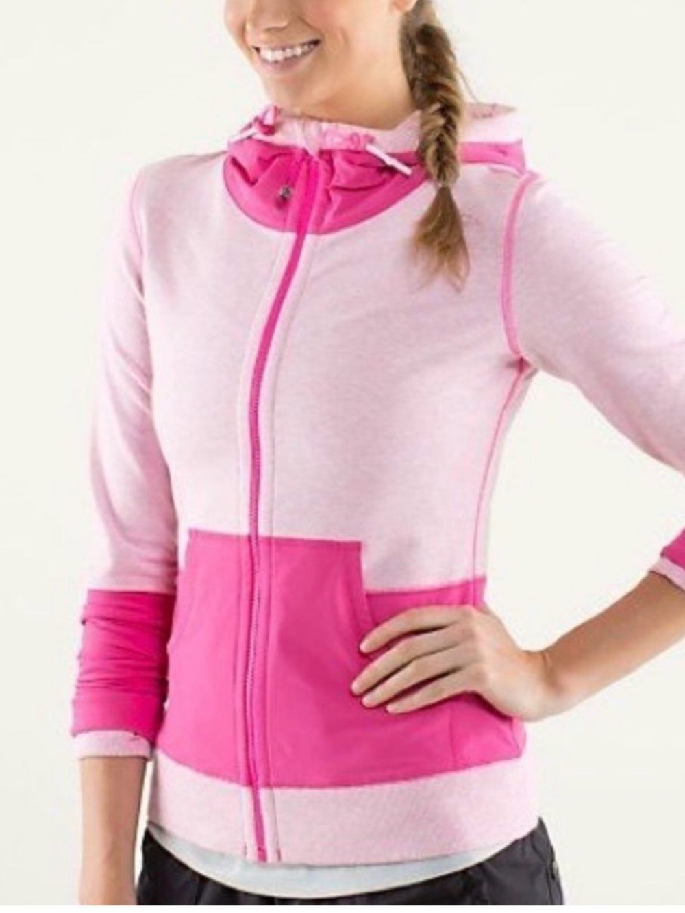 lululemon athletica Pink Two-Tone Zip Hoodie